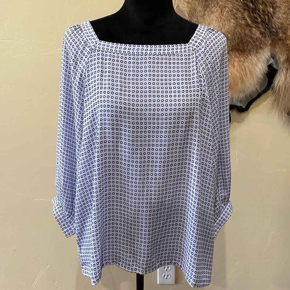 Loft Printed Square neck blouse